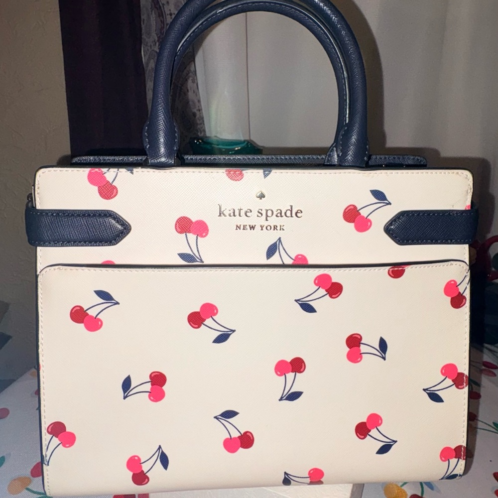Kate Spade Staci Medium Satchel Cherry Print Crossbody EUC!!